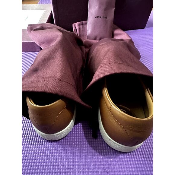John Lobb Men Molton Sneakers Trainers NEW Size 7.5 UK, 8.5 US Cognac Leather - Picture 13 of 16